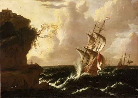 Matthieu van Plattenberg, A Dutch Ship in a Storm