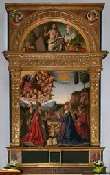 Marco Palmezzano, Immaculate Conception with God the Father and Saints Anselm, Augustine, and Stephen