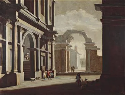 Niccolò Codazzi, Architectural capriccio with figures
