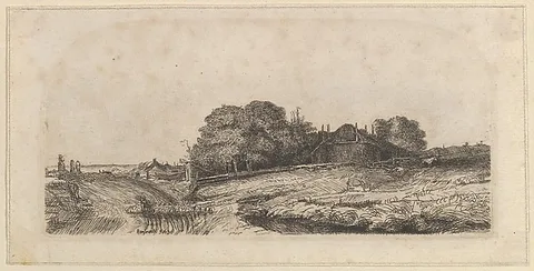 William Baillie, Landscape with a Haybarn and a Flock of Sheep (copy)