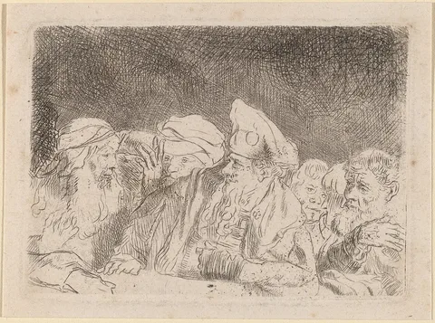 William Baillie, The Pharisees Debating (Fragment from the Hundred Guilder Print)
