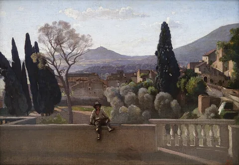 Jean-Baptiste Corot, The Gardens of the Villa d'Este at Tivoli