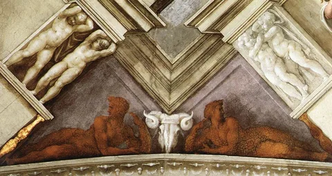 Michelangelo Buonarroti, Sistine Chapel ceiling - Bronze nudes