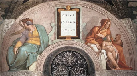 Michelangelo Buonarroti, Uzziah, Jotham and Ahaz