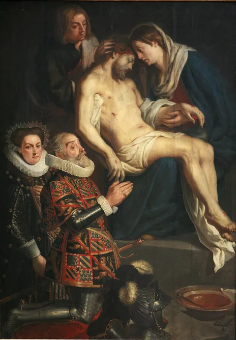 Gaspar de Crayer, Pieta with portraits of Henry van Dongelberghe and wife