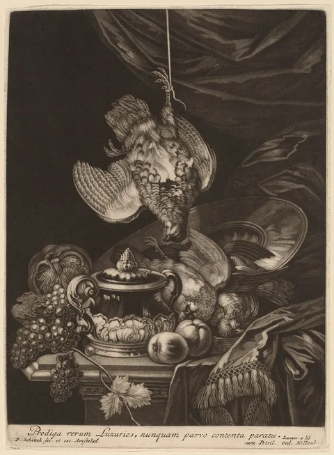 Peter Schenk the Elder, Still Life with a Hanging Partridge