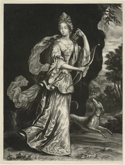 Peter Schenk the Elder, Anne Catharine Mouy, Countess of Broglia, as the Goddess Diana
