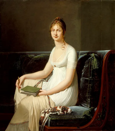 Robert Lefèvre, Portrait of a Woman Holding a Pencil and a Drawing Book