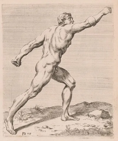 François Perrier, The Borghese Gladiator, side view, turned to right [plate 28]