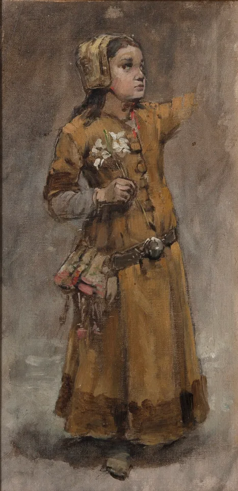 Carl Gustaf Hellqvist, A Girl. Study for Valdemar Atterdag Holding Visby to Ransom, NM 1431