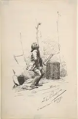 Jehan Georges Vibert, Boy Balancing a Tall Weed on His Nose