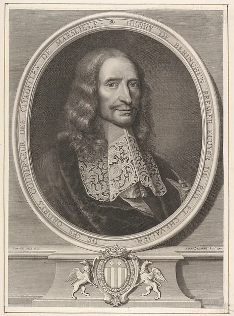 Benoît Audran the Elder, Henry de Beringhen Premier Ecuyer du Roy et Chevalier de ses Ordres Gouverneur des Citadelles de Marseille, 1710