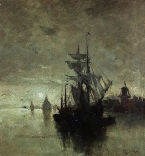 Clara Montalba, Moonlight in Dordrecht