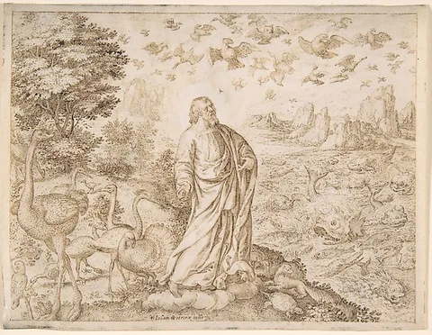 Johannes Wierix, The Creation of the Fish and the Birds