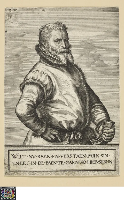 Johannes Wierix, Man with gloves