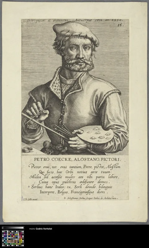 Johannes Wierix, Portrait of Pieter Coecke van Aelst (Petro Coecke Alostano, Pictori)