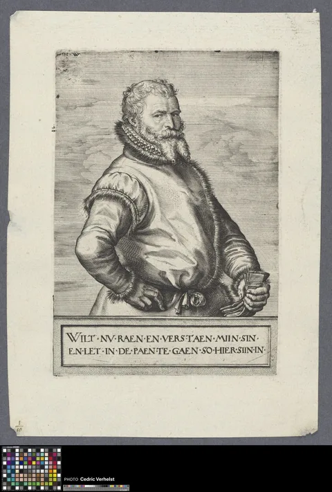Johannes Wierix, Portrait of Johan Baptista Houwaert, humanist poet and playwright