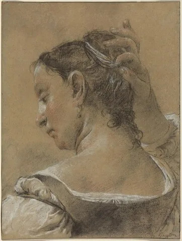 Domenico Maggiotto, A Young Woman Fixing Her Hair