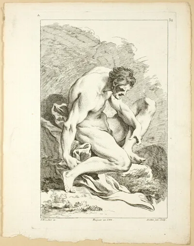 Pierre-Alexandre Aveline, Page 32, from Premier Livre de Figures d’Academies Gravées en Partie par les Professeurs de l’Académie Royale