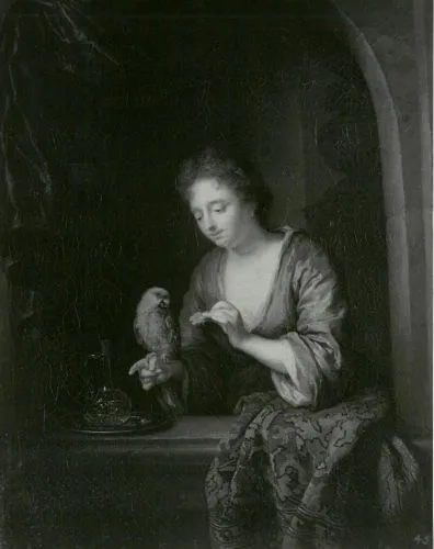 Arnold Boonen, The young woman with the parrot