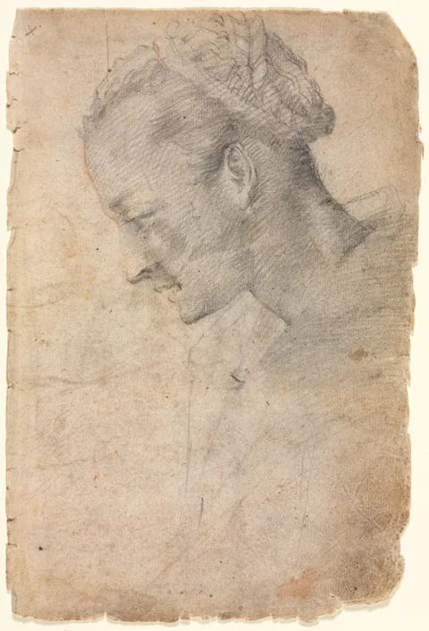 Alessandro Casolani, Profile of a Woman's Head (recto)