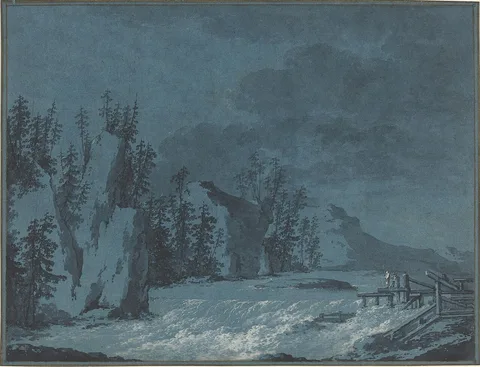 Claude-Louis Châtelet, River Rapids by Wooded Cliffs