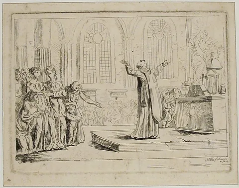 Pierre-Alexandre Wille, Priest Holding a Service Before an Altar
