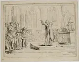 Pierre-Alexandre Wille, Priest Holding a Service Before an Altar