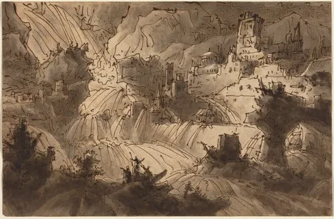 Antonio Basoli, Mountain Torrents Flooding a City