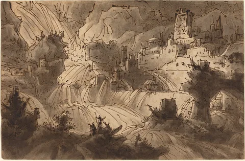 Antonio Basoli, Mountain Torrents Flooding a City