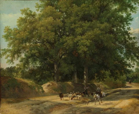 Auguste-Xavier Leprince, A Shepherd and a Rider on a Country Lane