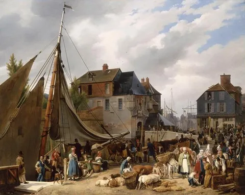 Auguste-Xavier Leprince, Embarquement de bestiaux sur le "Passager" dans le port de Honfleur