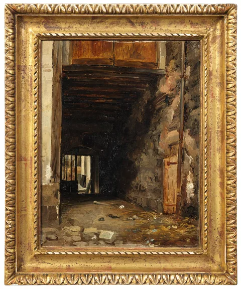 Auguste-Xavier Leprince, The Entrance of a Courtyard