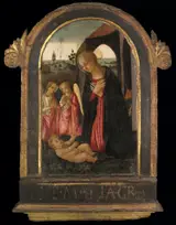 Bernardo di Stefano Rosselli, The Virgin Adoring the Child with Two Angels