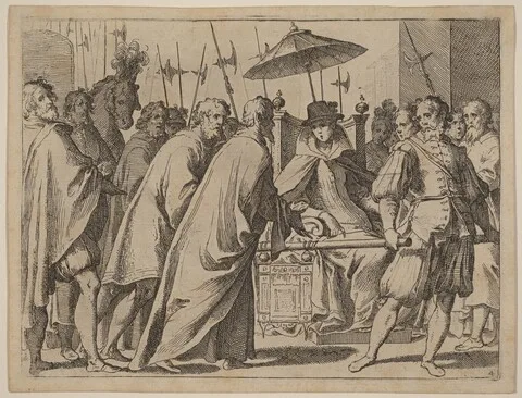 Raffaello Schiaminossi, Margaret of Austria Being Carried in a Chaise