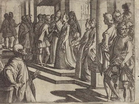Raffaello Schiaminossi, The Betrothal of Margaret of Austria to Philip III, King of Spain [verso]