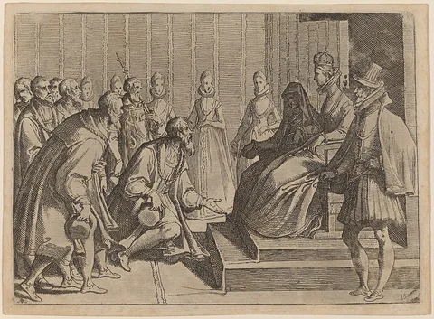 Raffaello Schiaminossi, Margaret of Austria Giving Audience to a Nobleman