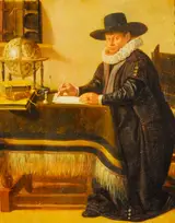 Jan Olis, Portrait of Johan van Beverwijck (1594-1647) in his Study