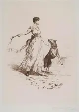 George Percy Jacomb-Hood, Girl and Dog - George Percy Jacomb-Hood