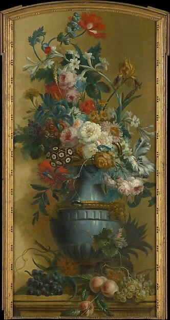 Willem van Leen, Flowers in a Blue Vase