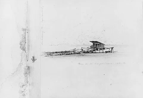 Thomas Addison Richards, Shickshinny, Pennsylvania (Susquehanna at Shickshinny); Weir on the Susquehanna