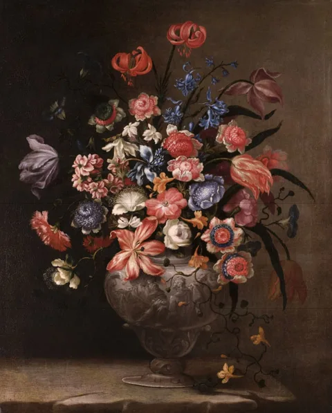 Francesco Caldei, Still life of flowers in a vase.