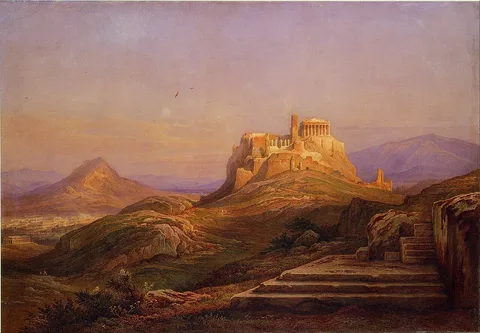Rudolf Müller, View of the Acropolis from the Pnyx