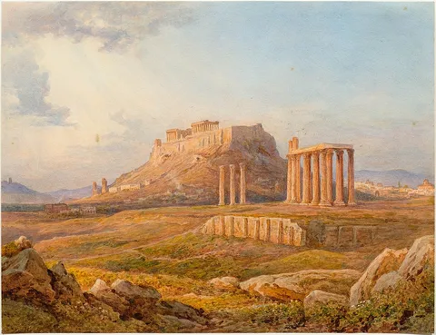 Rudolf Müller, View of the Acropolis of Athens / Athens with the Acropolis and the Olympieion in the foreground