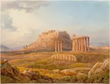 Rudolf Müller, View of the Acropolis of Athens / Athens with the Acropolis and the Olympieion in the foreground