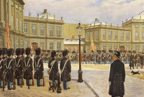 Rasmus Christiansen, Scene from Amalienborg, Copenhagen.