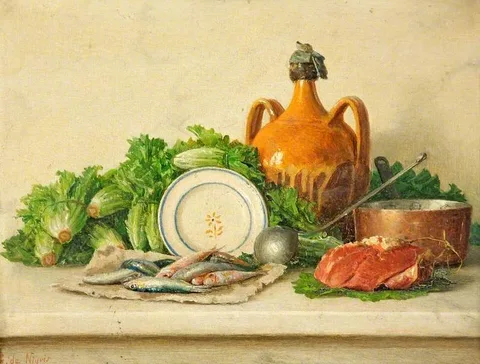 Giuseppe De Nigris, Still Life of Vegetables