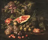 Carlo Manieri, Still Life with Fruits, Watermelon and Grapes