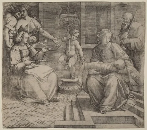 Giacomo Raibolini, Holy Family with Saint Elizabeth and the Infant Saint John the Baptist