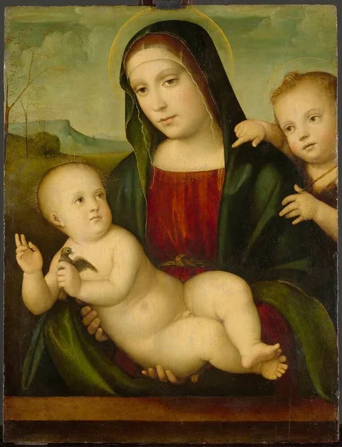 Giacomo Raibolini, Madonna and Child with Child St John